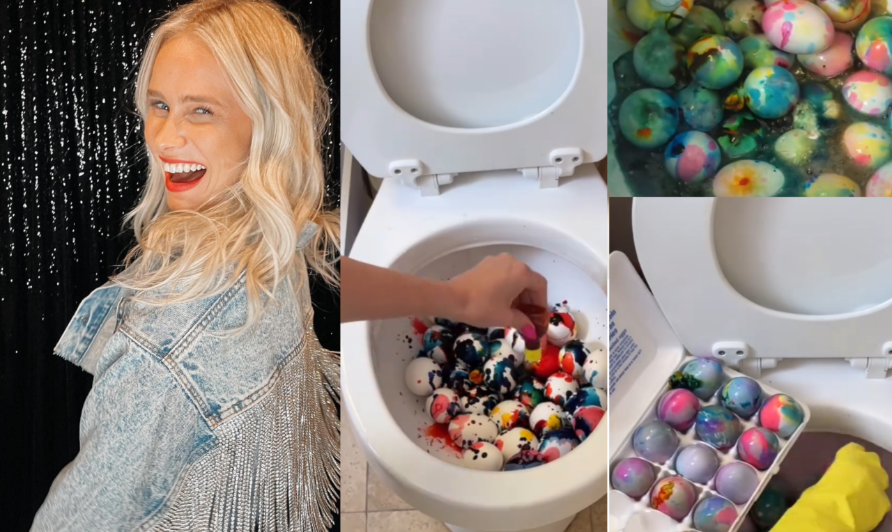 o-influencerita-din-sua-a-vopsit-ouale-de-paste-in-cel-mai-excentric-mod:-in-vasul-de-toaleta