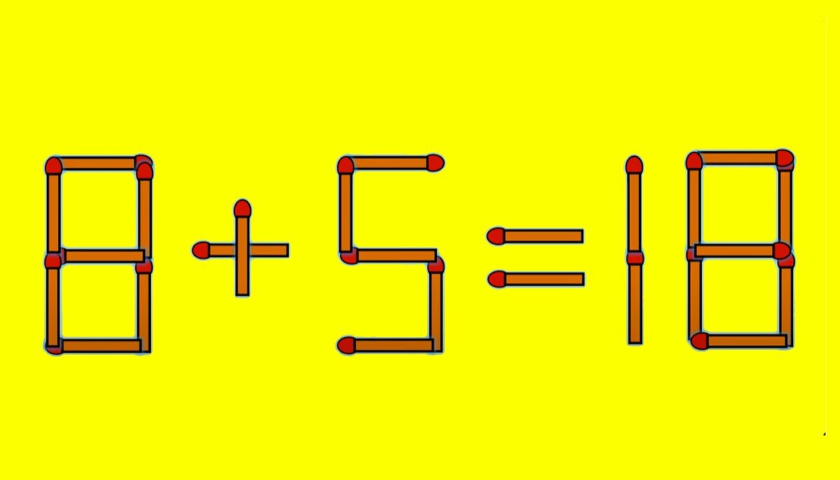 test-iq-|-mutati-un-singur-chibrit,-pentru-a-corecta-8-+-5-=-18