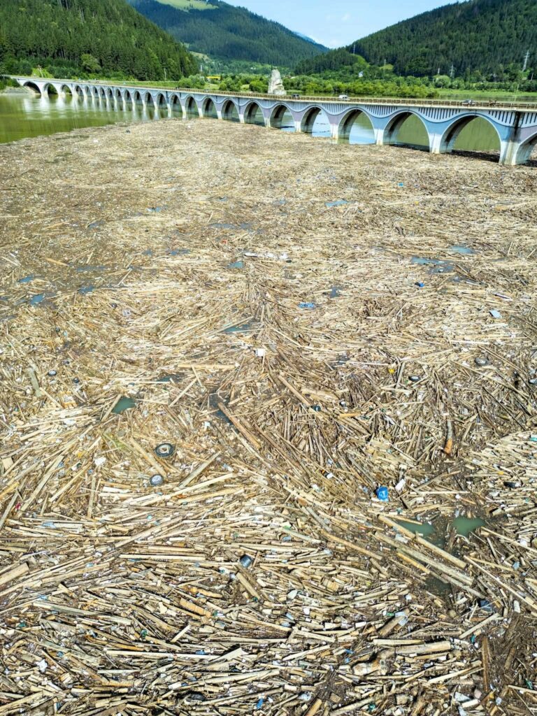 situatie-critica-la-barajul-bicaz.-80-de-mii-de-metri-cubi-de-lemne-aduse-de-viituri