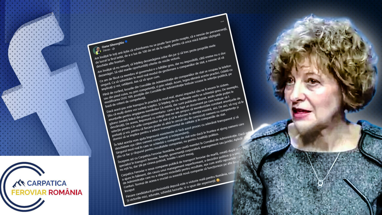 Oana Gheorghiu caută candidați pentru Consiliul de Administrație al Carpatica Feroviar