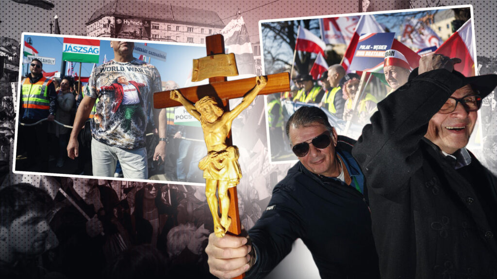 Viktor Orban și Péter Magyar participă la marșuri politice la Budapesta înainte de alegeri