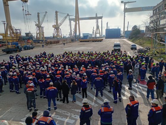 Protest la șantierul naval Damen din Mangalia din cauza neplății salariilor de peste trei luni