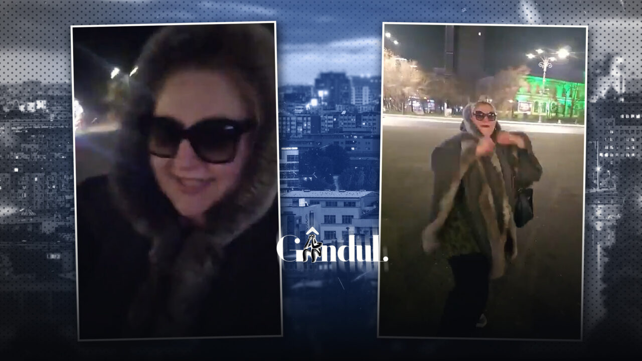 Diana Șoșoacă a cântat și strigat în Piața Victoriei, noaptea