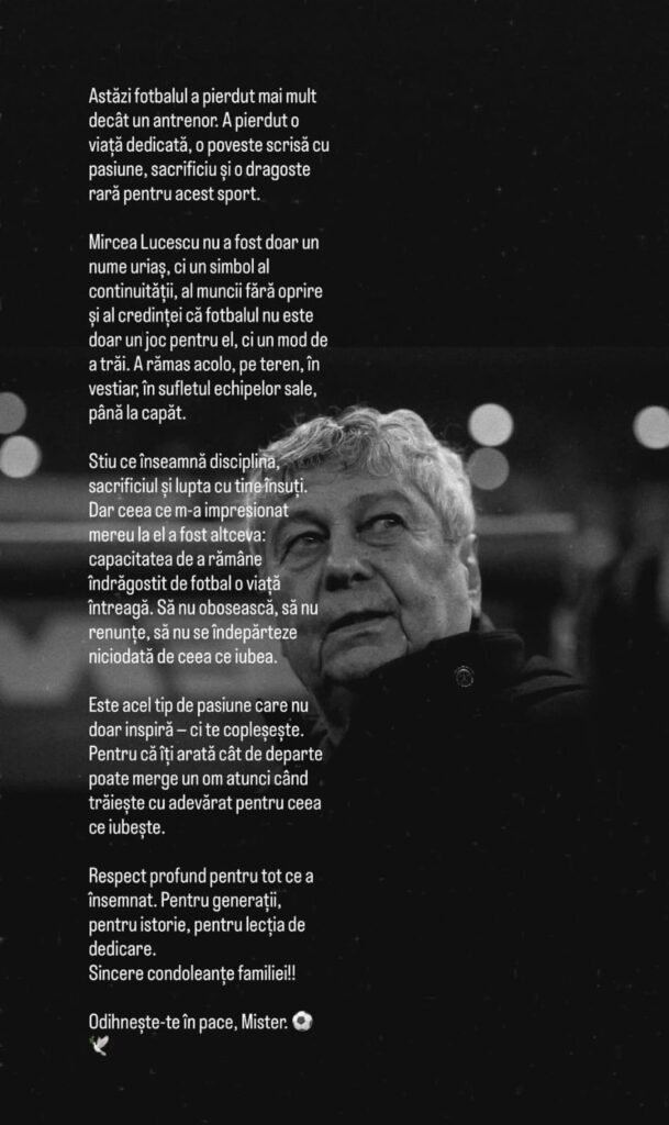 Simona Halep despre Mircea Lucescu: a rămas în vestiar, pe teren și în suflet
