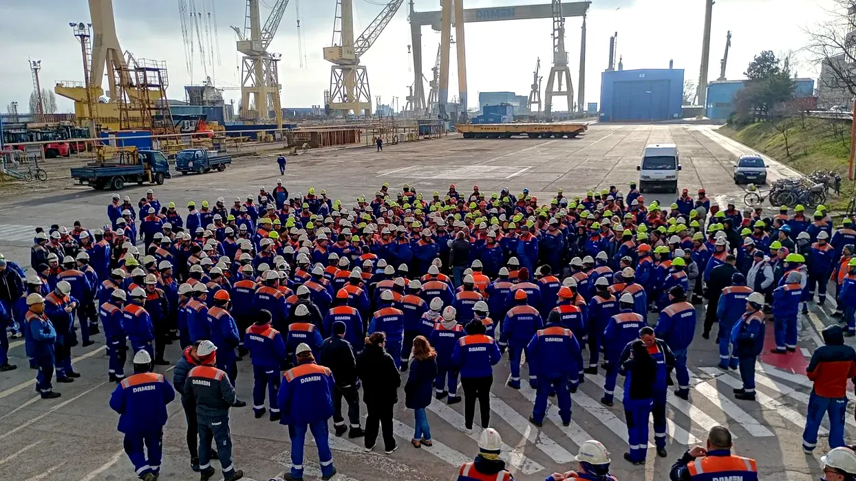 Angajații Damen protestează din cauza promisiunilor neîndeplinite