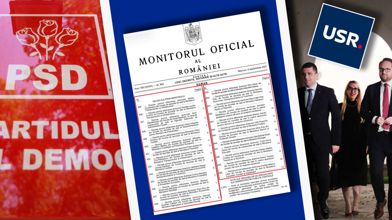 USR cere PSD să-și retragă secretarii de stat, în timp ce ei nu au făcut același pas în 2021