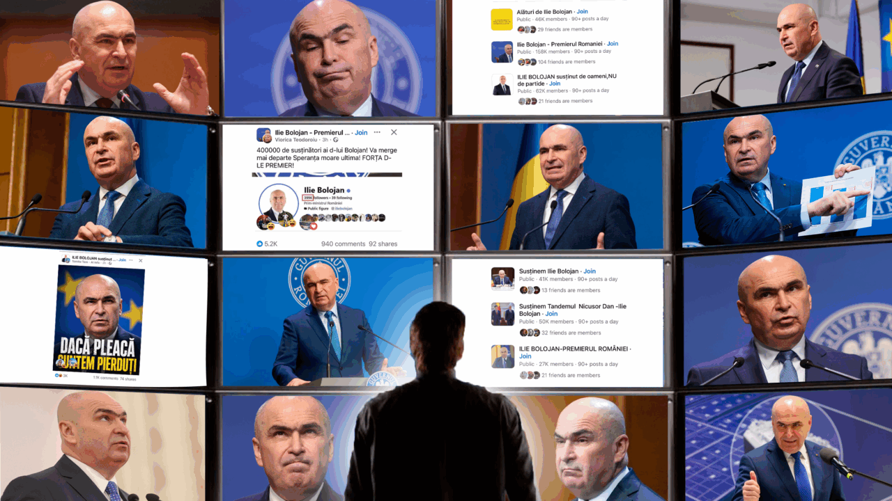 Operațiunea digitală susține Bolojan cu pagini și conturi de boți