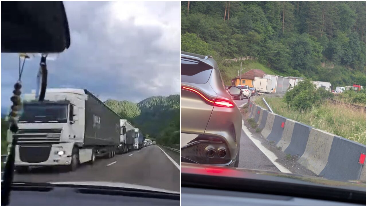 Trafic intens pe Valea Oltului, la pasajul peste Râul Vadului