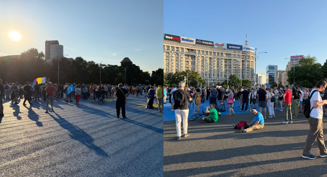 Protest în Piața Victoriei din București, cu câțiva participanți