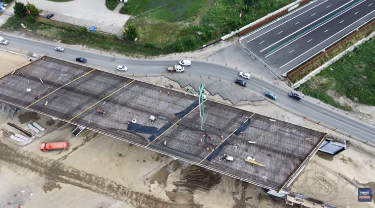 A început suprabetonarea pasajului DN3 pe lotul chinezi de pe autostrada A0 București