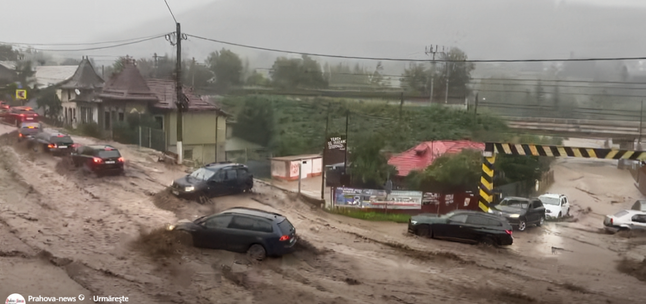 Rupere de nori pe Valea Prahovei și Bușteni, paralizat de viituri
