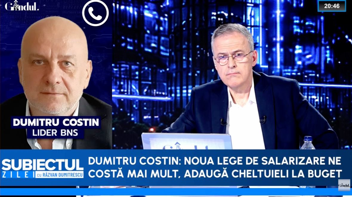 Dumitru Costin explică impactul legii salarizării asupra cheltuielilor bugetare