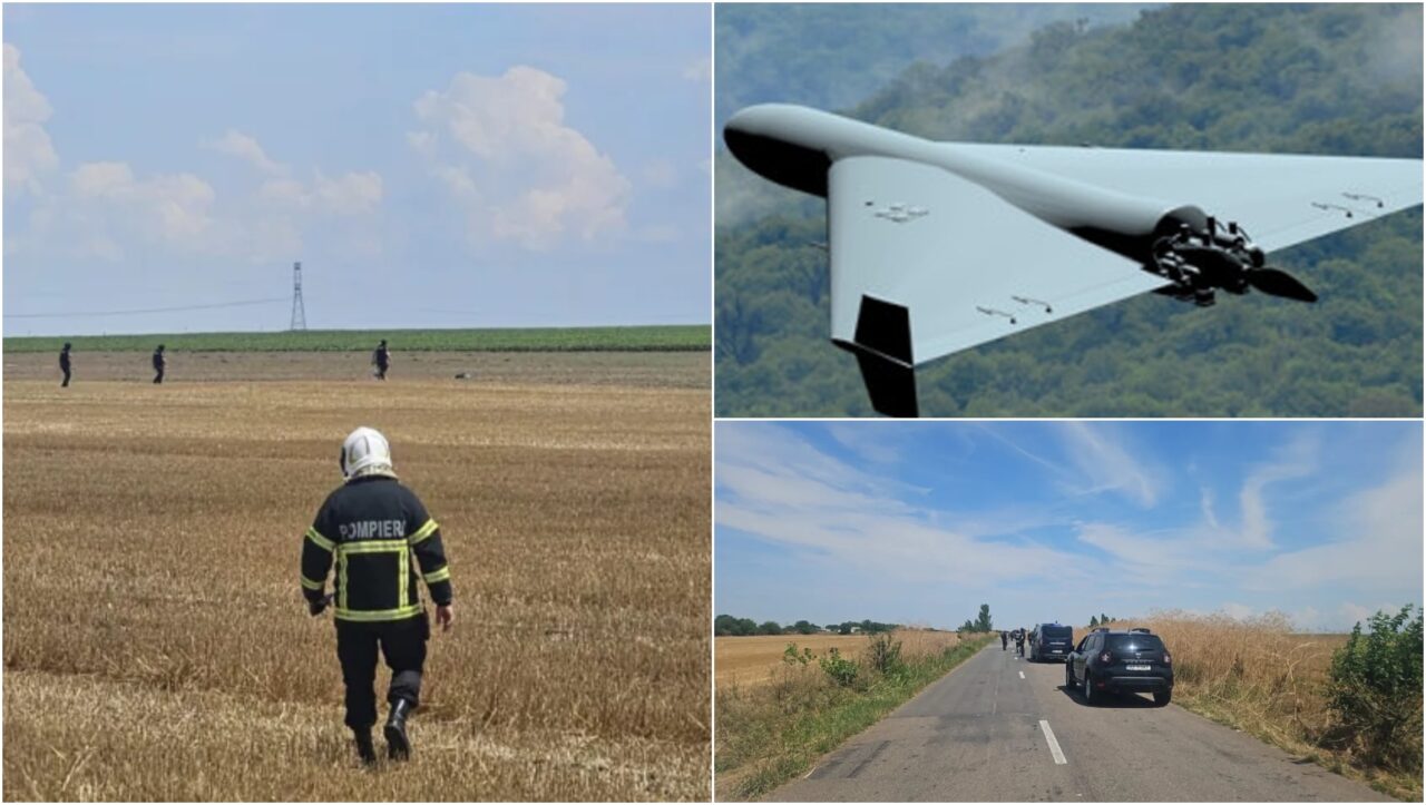Autoritățile caută drona prăbușită după doborârea de pilotul F-16 pe drumul județean Rușețu
