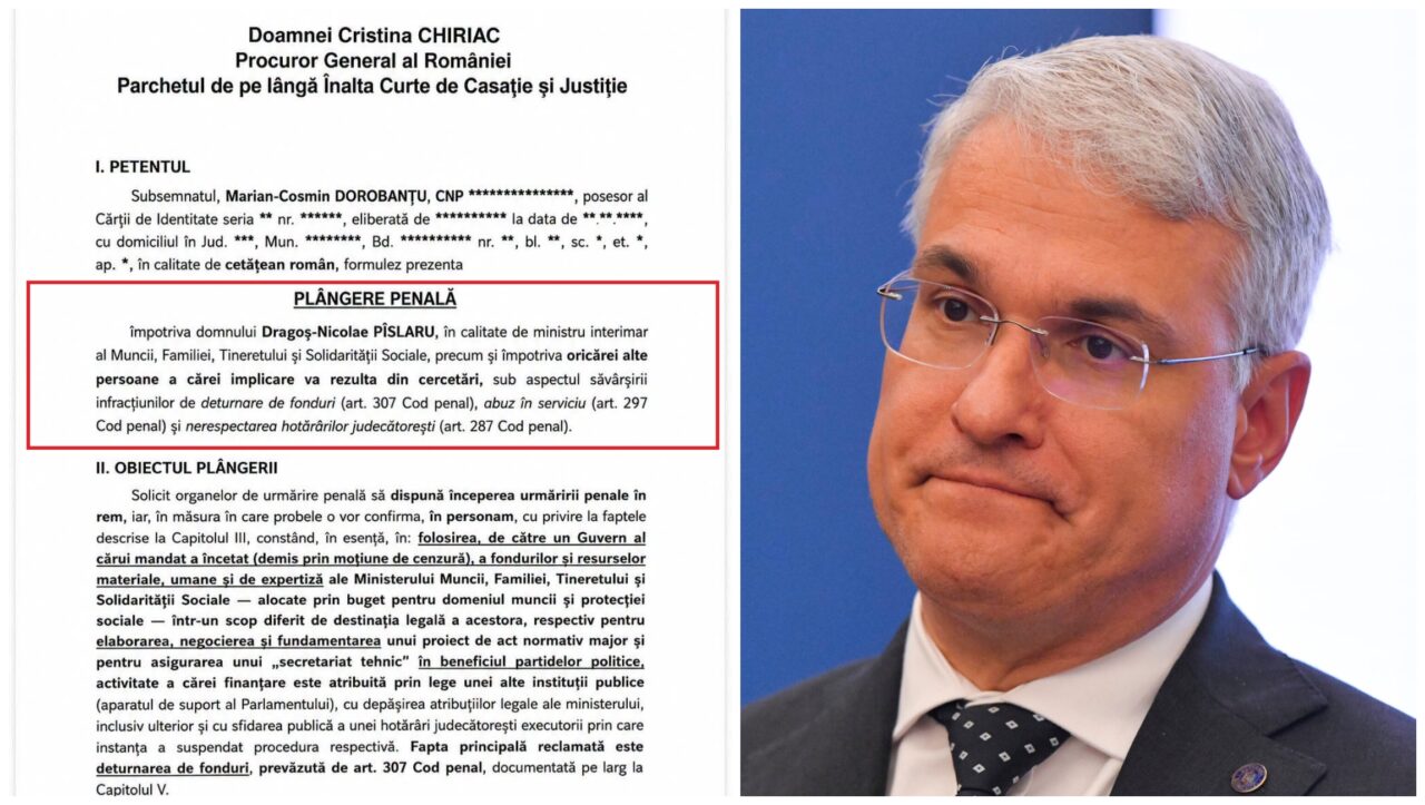 Șeful sindicaliștilor din Penitenciare a depus plângere penală împotriva lui Pîslaru
